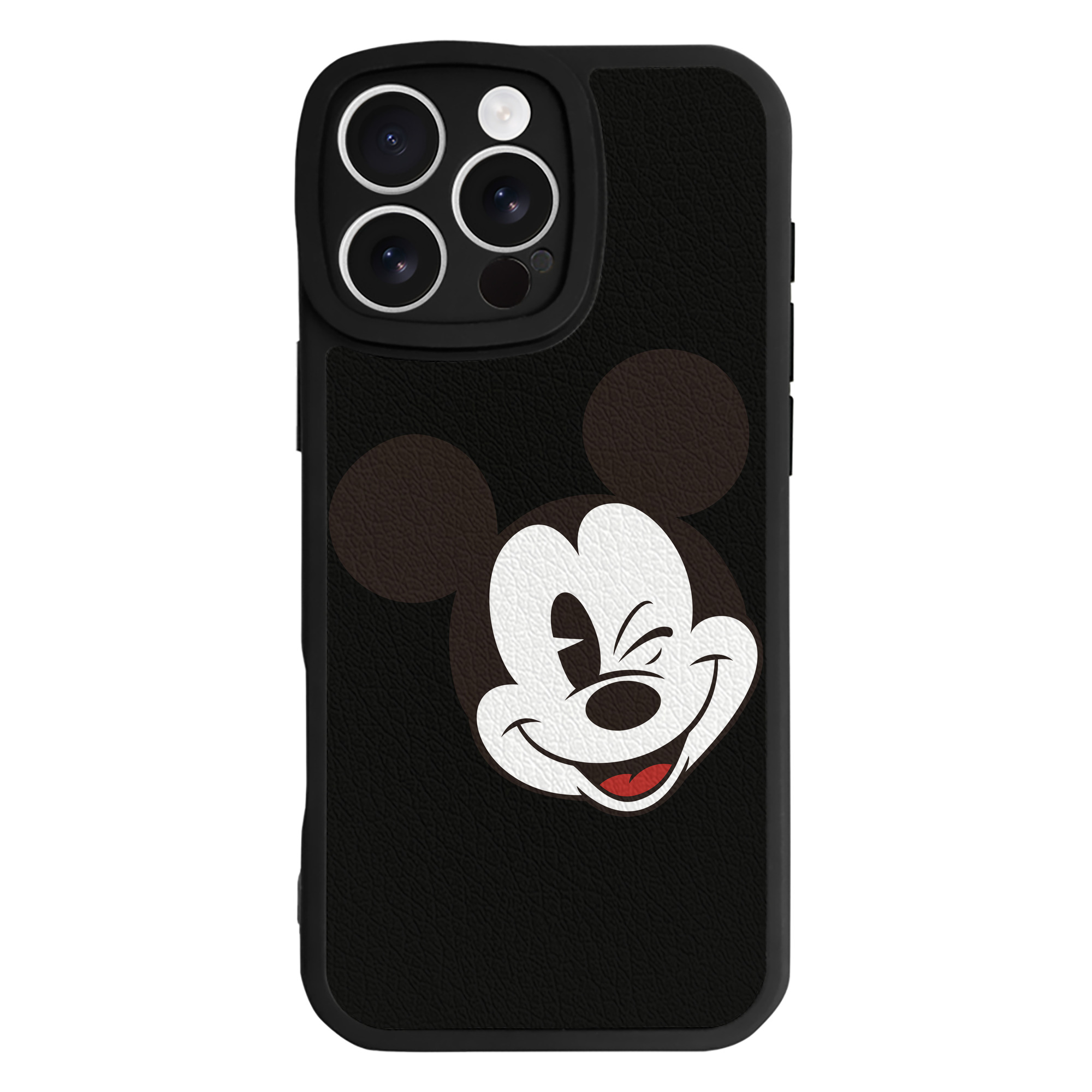 （画像用） ミッキーマウス Mickey Mouse 【iPhone 16シリーズ対応】シリコンスマホケース（レザー調） 材質：シリコン